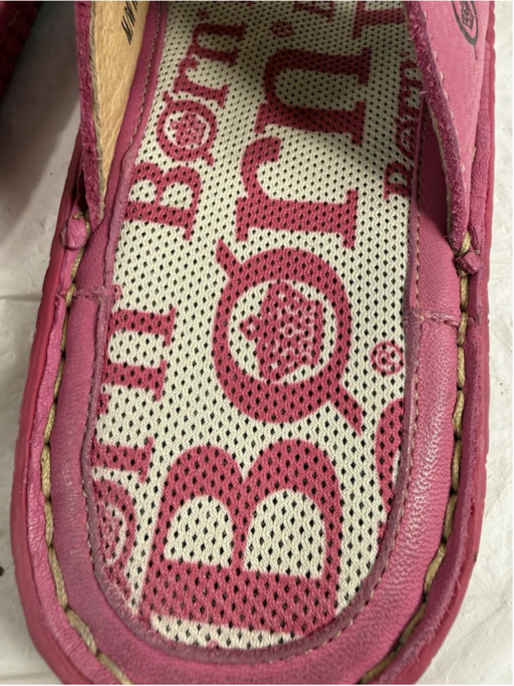 Born Concept Boho Pink Leather Flat Thong Sandal Flip Flops Size 7/38